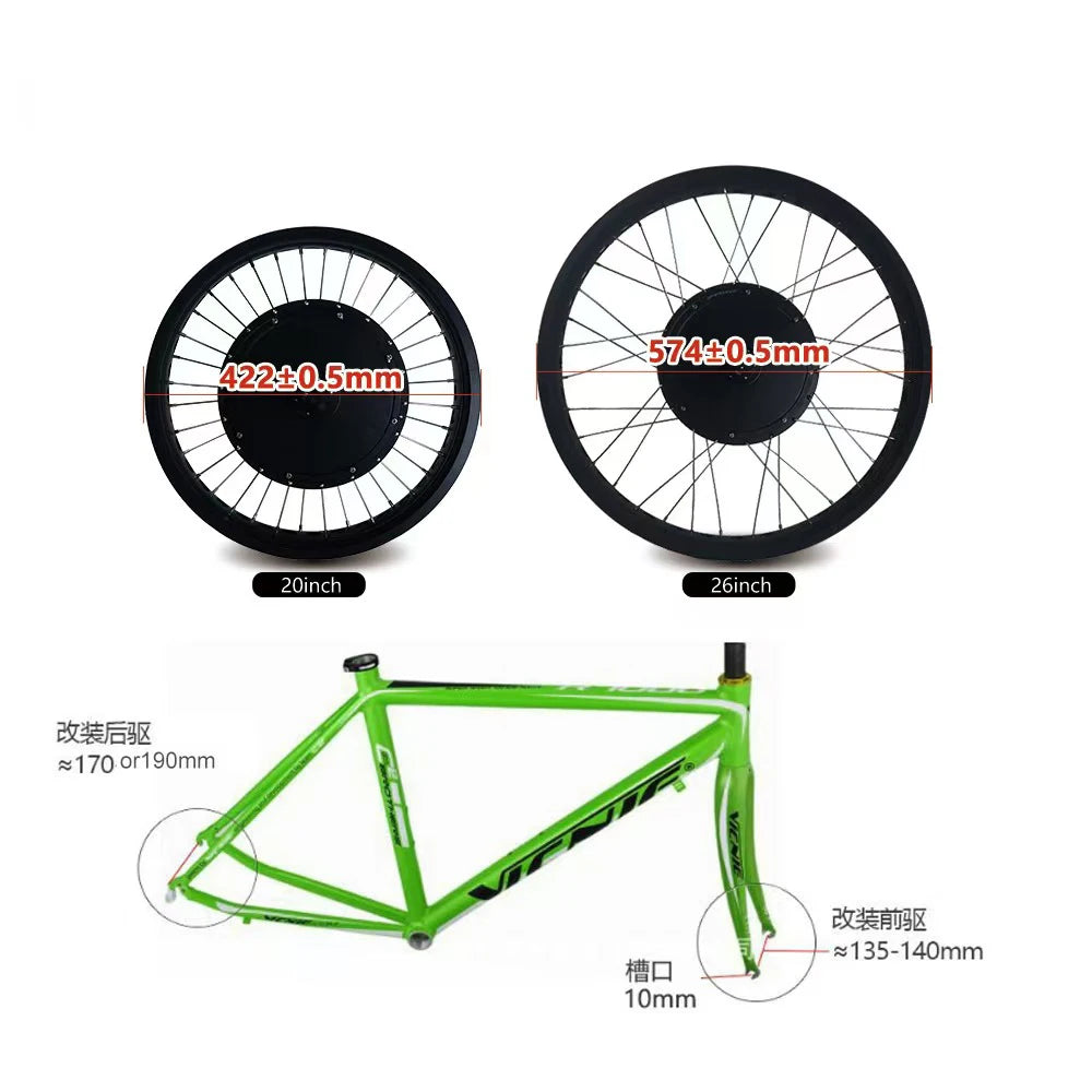 High Quality 48v 52v 60v 72v 3000w 5000w 8000w 12000w Mtx Motor Electric Motorcycle E-bike Conversion Kit for Bicycles Ebike