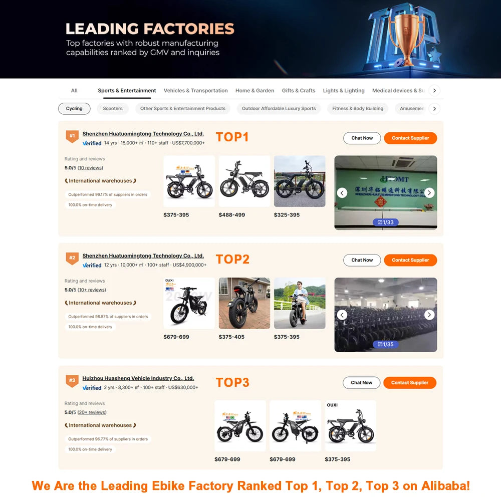 OUXI USA Stock 24'' Electric Mountain Bike Fat Tire E-Bike Aluminum Frame Long Range Lithium Battery Dirt Ebike GT2000
