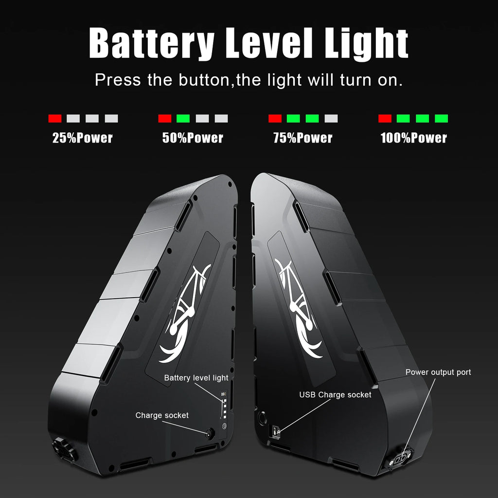 52V 30Ah Triangle Ebike Battery 48V 72V Downtube Lithium Ion Batteries Mountain Bike Battery for 1000W 1500W 2000W 2600w Motor