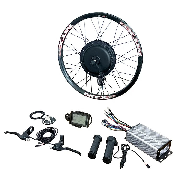 72V 3000W Brushless Hub Motor Ebike Conversion Kit with MTX39 26inch Wheel 80km/h Max Speed LCD Display Thrumb/Twist Throttle