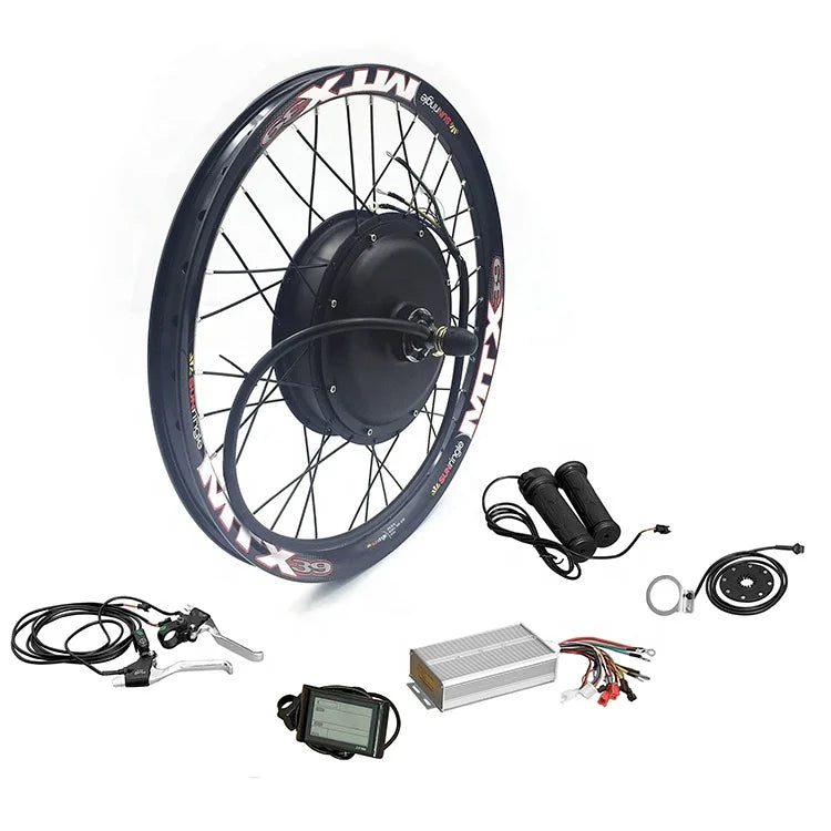 72V 3000W Brushless Hub Motor Ebike Conversion Kit with MTX39 26inch Wheel 80km/h Max Speed LCD Display Thrumb/Twist Throttle