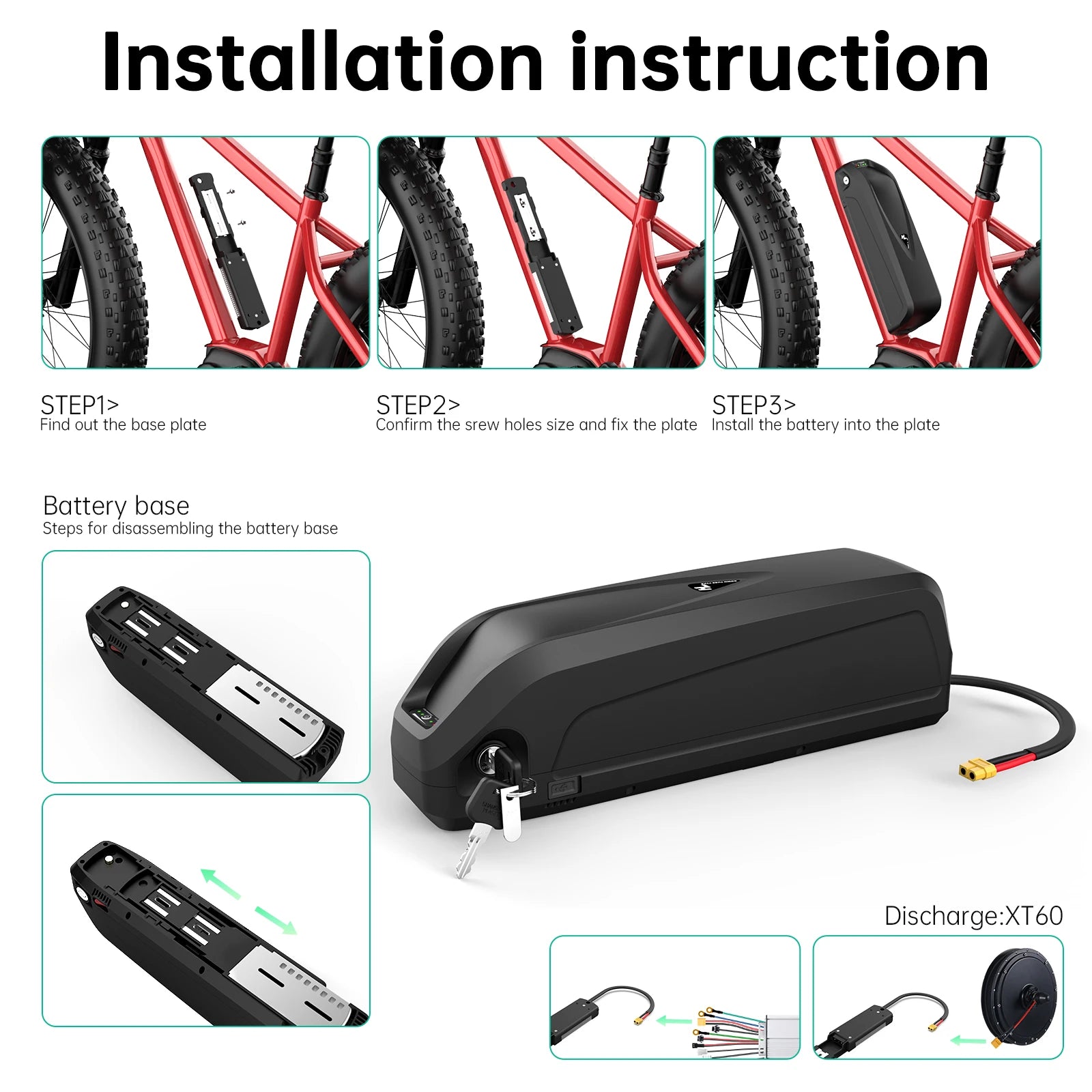 Ready Stock Hailong 48V 13Ah Ebike Battery Down Tube Lithium Ion Battery 250W 500W 1000W for Electric Bike Mountain Bike