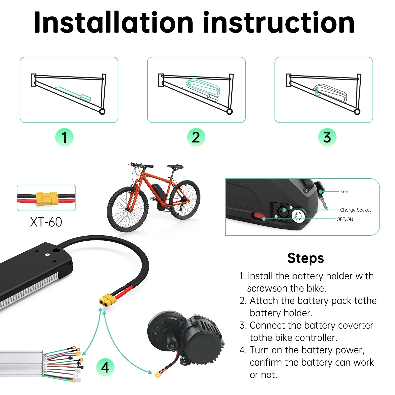 Ready Stock Hailong 48V 13Ah Ebike Battery Down Tube Lithium Ion Battery 250W 500W 1000W for Electric Bike Mountain Bike